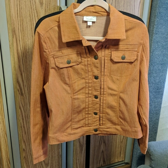 rust colored denim jacket